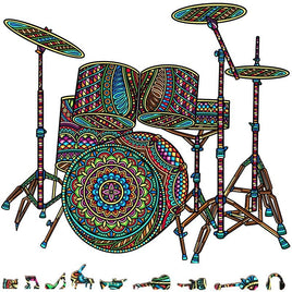 ZenChalet Puzzles - Drum Set Wooden Puzzle, 200 Pcs - Hobby Recreation Products