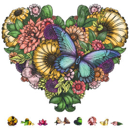 ZenChalet Puzzles - Flower Heart Wooden Puzzle, 200 Pcs - Hobby Recreation Products