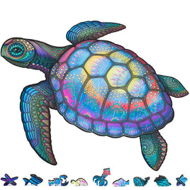 ZenChalet Puzzles - Sea Turtle Wooden Jigsaw Puzzle, 200 pcs - Hobby Recreation Products