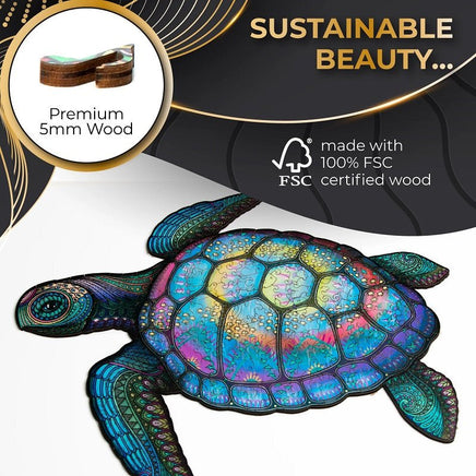 ZenChalet Puzzles - Sea Turtle Wooden Jigsaw Puzzle, 200 pcs - Hobby Recreation Products