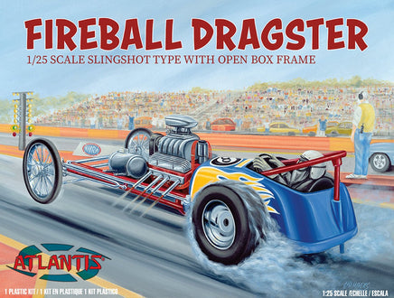 Atlantis Models - 1/25 Scale Fireball Slingshot Dragster Plastic Model Kit - Hobby Recreation Products