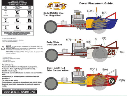 Atlantis Models - 1/25 Scale Fireball Slingshot Dragster Plastic Model Kit - Hobby Recreation Products