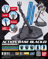 Bandai - Black Action Base 1 Display Stand for 1/100 Scale Models - Hobby Recreation Products