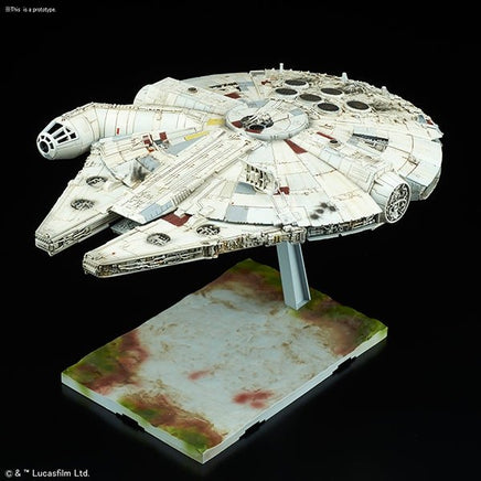 BANDAI - Millennium Falcon 1/144 Plastic Model Kit, from Star Wars Character Line - Hobby Recreation Products