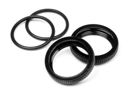 HPI Racing - Big Bore Shock Spring Adjust Nut, Black, (2pcs), Vorza Flux - Hobby Recreation Products