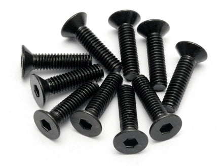 HPI Racing - Flat Head Screw, M4X15mm, Hex Socket, (10pcs) - Hobby Recreation Products