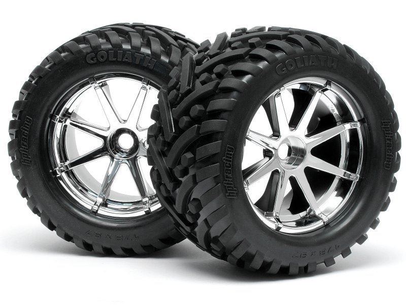 HPI Mounted Goliath Tire Blast Chrome Wheel