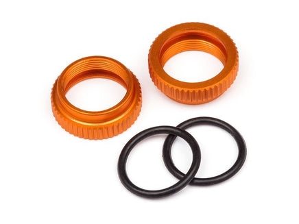 HPI Racing - Orange Aluminum Shock Adjuster, for the Savage XS (2pcs) - Hobby Recreation Products