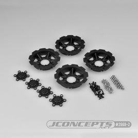 J Concepts - Tracker Wheel Discs, for Dragon Wheels, Black (4pcs) - Hobby Recreation Products