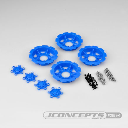 J Concepts - Tracker Wheel Discs, for Dragon Wheels, Blue (4pcs) - Hobby Recreation Products