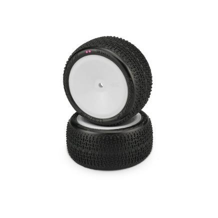 J Concepts - Twin Pins 2wd Rear Buggy Tires, Pink Compound - Pre-Mounted on 3348W Wheels - Hobby Recreation Products
