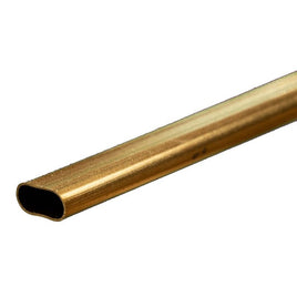 K & S Metals - Brass Oval Tube (Large): 0.014" Wall x 12" Long - Hobby Recreation Products