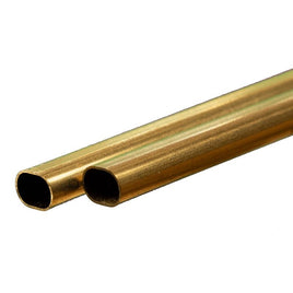 K & S Metals - Brass Oval Tube (Small): 0.014" Wall x 12" Long - Hobby Recreation Products