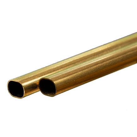 K & S Metals - Brass Oval Tube (Small): 0.014" Wall x 12" Long - Hobby Recreation Products