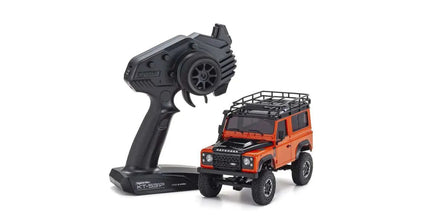 Kyosho - MINI-Z 4x4 Series Ready Set Land Rover Defender 90 Adventure Phoenix Orange/Santorini Black - Hobby Recreation Products