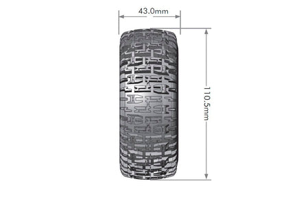 Louise R/C - SC-Pioneer 1/10 Short Course Tires, Soft, 12, 14 & 17mm Removable Hex on Black Rim (2) - Hobby Recreation Products