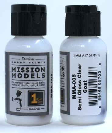 Mission Models - Acrylic Model Paint 1 oz Bottle, Semi Gloss Clear - Hobby Recreation Products