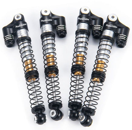 Power Hobby - 1/24 Aluminum 58mm Long Travel Shocks, Black, for Axial SCX24 Jeep, Bronco - Hobby Recreation Products