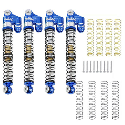 Power Hobby - 1/24 Aluminum 58mm Long Travel Shocks, Blue, for Axial SCX24 Jeep, Bronco - Hobby Recreation Products