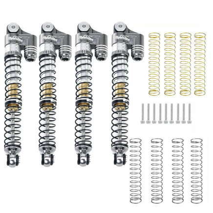 Power Hobby - 1/24 Aluminum 58mm Long Travel Shocks, Gray, for Axial SCX24 Jeep, Bronco - Hobby Recreation Products