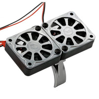 Power Hobby - 1/5 Aluminum Heatsink with 40mm Dual High Speed Cooling Fans and Cover, Gunmetal - Hobby Recreation Products