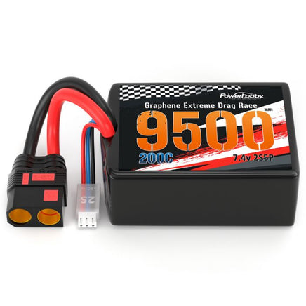 Power Hobby - 2S 9500MAH 200C Drag Lipo Battery Pack 2S5P w/8AWG Wire QS8 Plug - Hobby Recreation Products