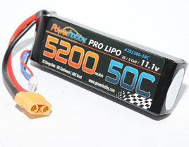 POWER HOBBY - 5200mAh 11.1V 3S 50C LiPo Battery w/ Hardwired XT90 Connector - Hobby Recreation Products