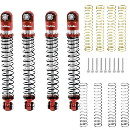 Power Hobby - Aluminum 54mm Long Travel Shocks 1/24, Red, for Axial SCX24 Jeep / Bronco - Hobby Recreation Products