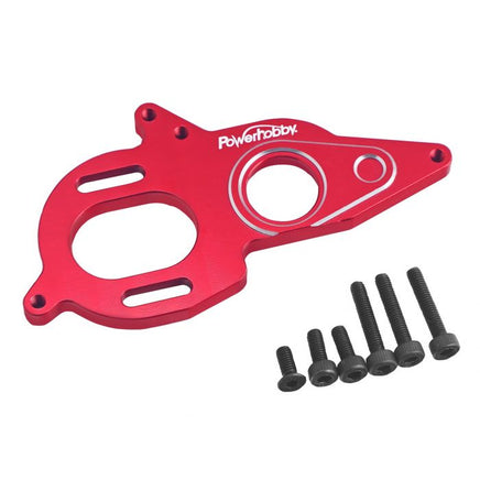 Power Hobby - Aluminum Adjustable Motor Mount, Red, for Arrma 4x4 - Hobby Recreation Products