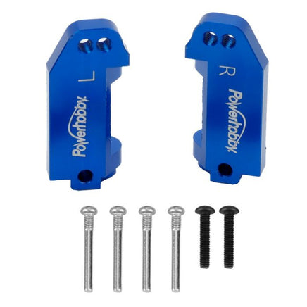 Power Hobby - Aluminum Caster Blocks, Blue, fits Traxxas Slash, Rustler, Bandit, Stampede - Hobby Recreation Products