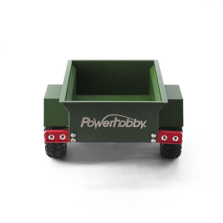 Power Hobby - Aluminum Mini RC Crawler 1/24 Trailer, Green, for Axial SCX24 / Enduro24 - Hobby Recreation Products