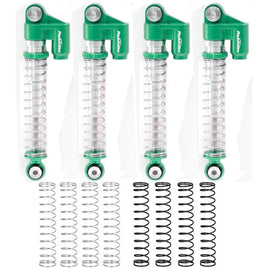 Power Hobby - Aluminum Threaded Long Travel Shocks, Green, for SCX24 C10 / Jeep Micro Crawler - Hobby Recreation Products