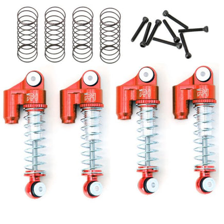 Power Hobby - Aluminum Threaded Mini/Micro Shocks for Axial SCX24 Front Rear Red - Hobby Recreation Products