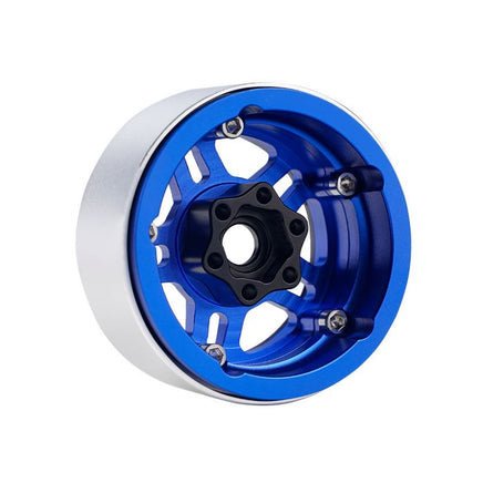 Power Hobby - B4 Aluminum 1.9 Beadlock Wheels 9mm Hubs, Blue, for 1/10 Rock Crawler, 4pcs - Hobby Recreation Products