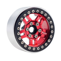 Power Hobby - B4 Aluminum 1.9 Beadlock Wheels 9mm Hubs, Red, for 1/10 Rock Crawler, 4pcs - Hobby Recreation Products