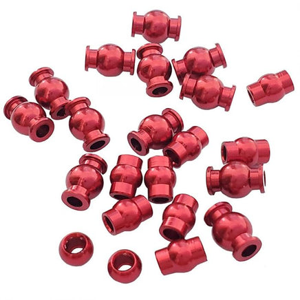 Power Hobby - Complete 22-Piece Aluminum Pivot Ball Set, Red, for Arrma 1/10 4x4 - Hobby Recreation Products