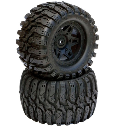 Power Hobby - Defender 2.8" Belted All Terrain Tires, Mounted, 12mm 0 Offset Rear, fits Traxxas 2WD - Hobby Recreation Products