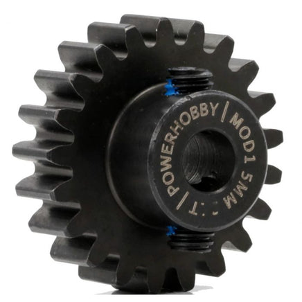 Power Hobby - Hardened Steel 19T Mod1 5mm Pinion Gear with 2 Grub Screws - Hobby Recreation Products