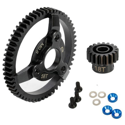 Power Hobby - Hardened Steel 58T Spur Gear / 18T Pinion, for Traxxas 2WD - Hobby Recreation Products