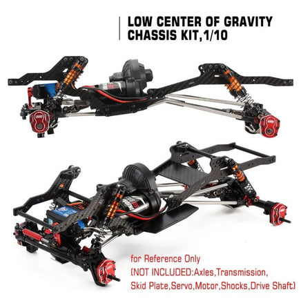 Power Hobby - LCG Carbon Fiber Chassis Frame, for Axial SCX10 / SCX10 II - Hobby Recreation Products