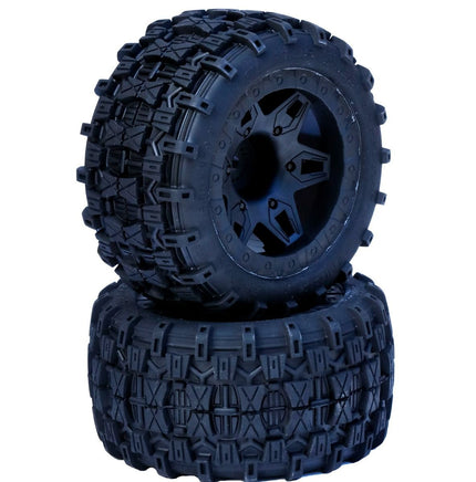 Power Hobby - Raptor 2.8" Belted 1/10 Stadium Truck Tires, Mounted, 0 Offset, fits Front 2WD Stampede Rustler - Hobby Recreation Products