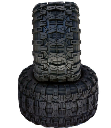 Power Hobby - Raptor 2.8" Belted All Terrain Tires, Mounted, 17mm 1/2" Offset, for 1/10 Truck - Hobby Recreation Products