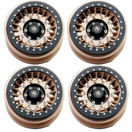 Power Hobby - Z1 Axial SCX6 2.9" CNC Aluminum Beadlock Wheels, Bronze (4pcs) - Hobby Recreation Products