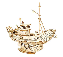 Robotime - Classic 3D Wood Puzzles; Fishing Ship - Hobby Recreation Products