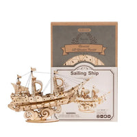 Robotime - Classic 3D Wood Puzzles; Sailing Ship - Hobby Recreation Products