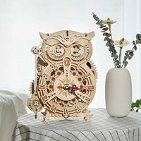 Robotime - Mechanical Wood Models; Owl Clock - Hobby Recreation Products