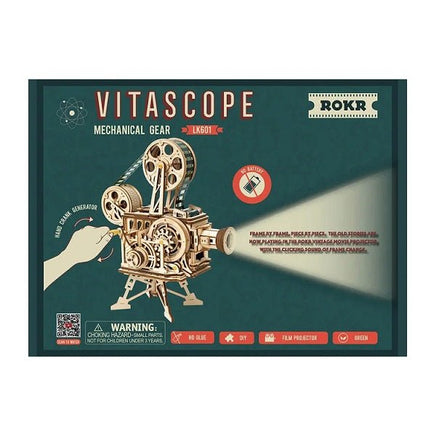 Robotime - Mechanical Wood Models; Vitascope - working projector, hand-crank generator - Hobby Recreation Products