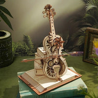 Robotime - ROKR Magic Cello Mechanical Music Box 3D Wooden Puzzle - Hobby Recreation Products