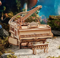 Robotime - ROKR Magic Piano Mechanical Music Box 3D Wooden Puzzle - Hobby Recreation Products