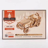 Robotime - Scale Model Vehicles; Army 4x4 Field Car - Hobby Recreation Products